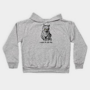 Vintage Woke Up Cat Kids Hoodie